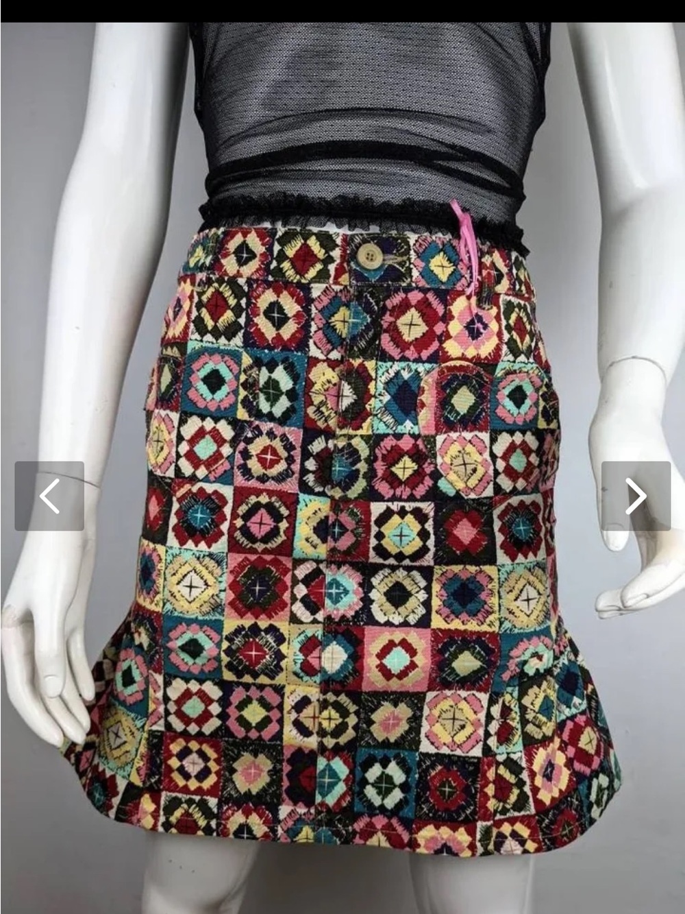 Vintage Moschino Patchwork Denim Skirt